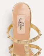 Valentino Rockstud Slide Sandal In Laminated Nappa 60Mm - Image 7